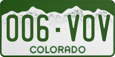 CO license plate 006VOV
