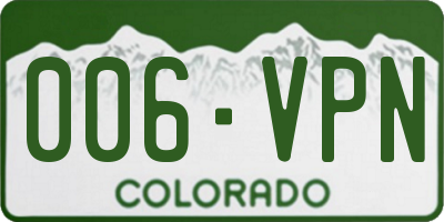 CO license plate 006VPN