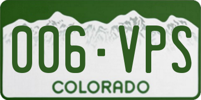 CO license plate 006VPS