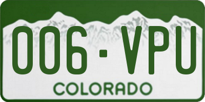 CO license plate 006VPU
