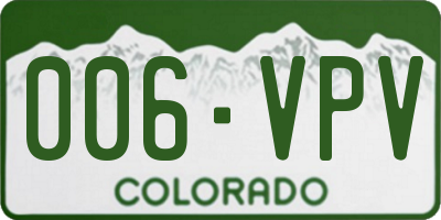 CO license plate 006VPV
