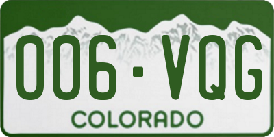 CO license plate 006VQG