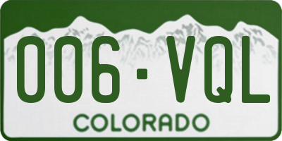 CO license plate 006VQL