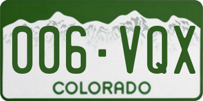 CO license plate 006VQX