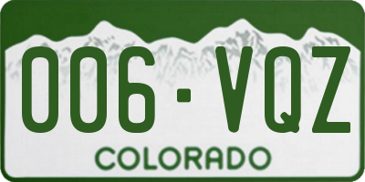 CO license plate 006VQZ