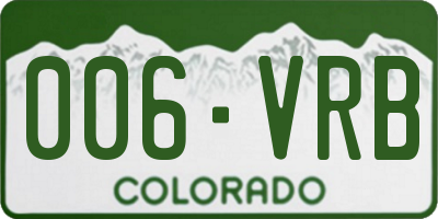 CO license plate 006VRB