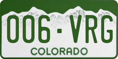 CO license plate 006VRG
