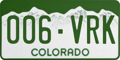 CO license plate 006VRK