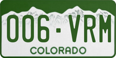 CO license plate 006VRM