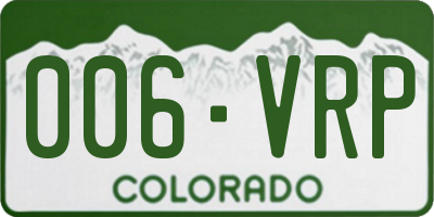 CO license plate 006VRP