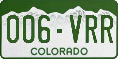 CO license plate 006VRR