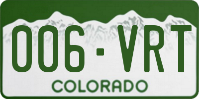 CO license plate 006VRT