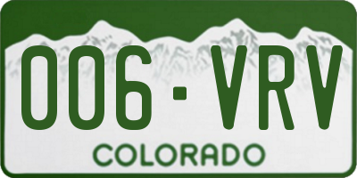 CO license plate 006VRV