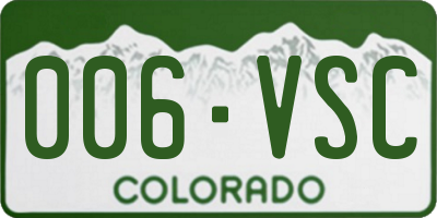 CO license plate 006VSC