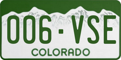 CO license plate 006VSE