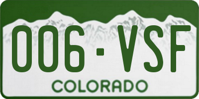 CO license plate 006VSF