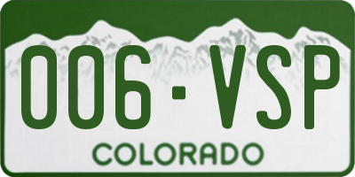 CO license plate 006VSP