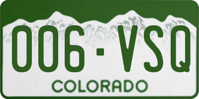 CO license plate 006VSQ