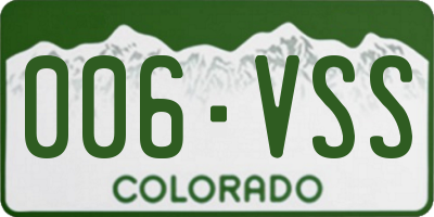 CO license plate 006VSS