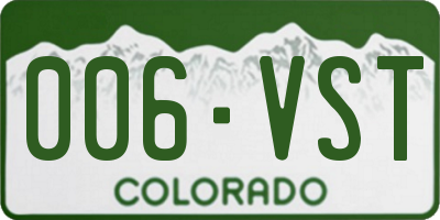 CO license plate 006VST