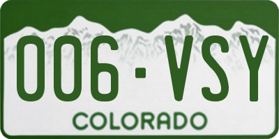 CO license plate 006VSY