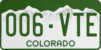 CO license plate 006VTE