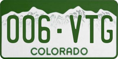 CO license plate 006VTG
