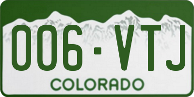 CO license plate 006VTJ