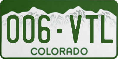 CO license plate 006VTL