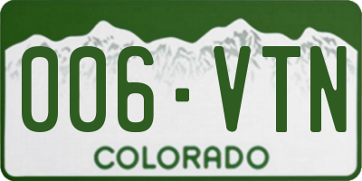 CO license plate 006VTN