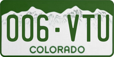 CO license plate 006VTU