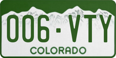 CO license plate 006VTY