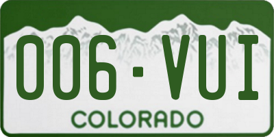 CO license plate 006VUI
