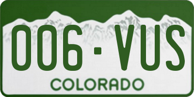 CO license plate 006VUS