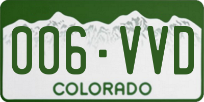 CO license plate 006VVD