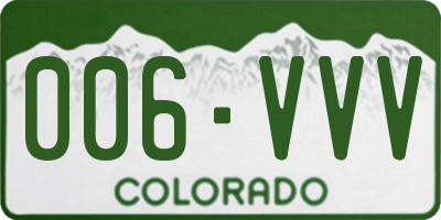 CO license plate 006VVV