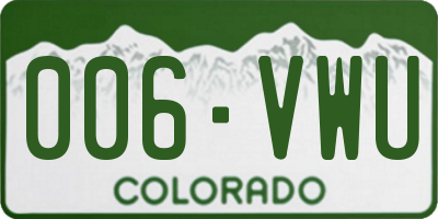 CO license plate 006VWU