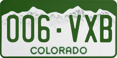 CO license plate 006VXB