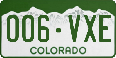 CO license plate 006VXE