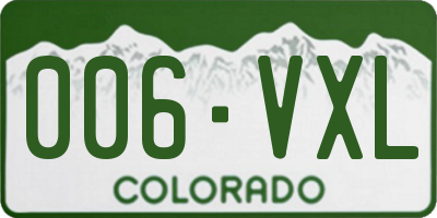 CO license plate 006VXL