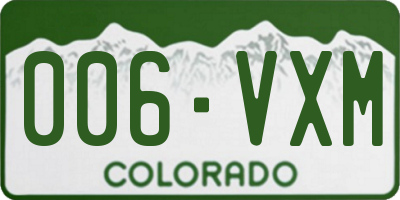 CO license plate 006VXM