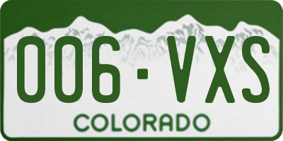 CO license plate 006VXS