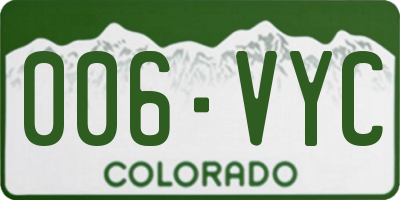 CO license plate 006VYC