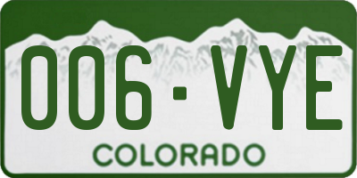 CO license plate 006VYE