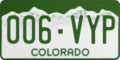 CO license plate 006VYP