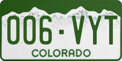 CO license plate 006VYT