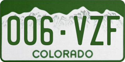 CO license plate 006VZF