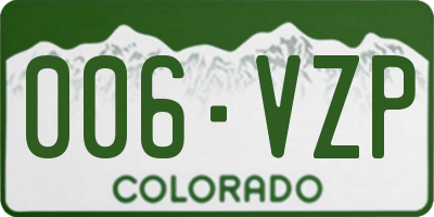 CO license plate 006VZP