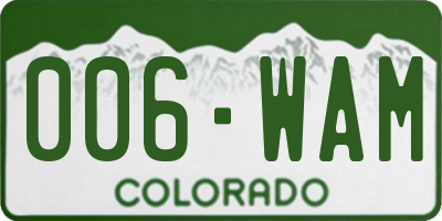 CO license plate 006WAM