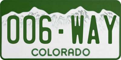 CO license plate 006WAY
